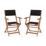 English Elm EE2529 Traditional Commercial Grade Folding Wood Chair - Set of 2 Natural EEV-16233