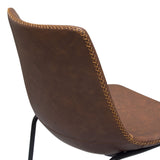 Theo Set of (2) Bar Height Chairs in Chocolate Leatherette w/ Black Metal Base by Diamond Sofa