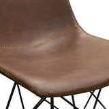 Theo Set of (4) Dining Chairs in Chocolate Leatherette w/ Black Metal Base by Diamond Sofa