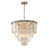 Bethel Chrome Chandelier in Metal & Crystal