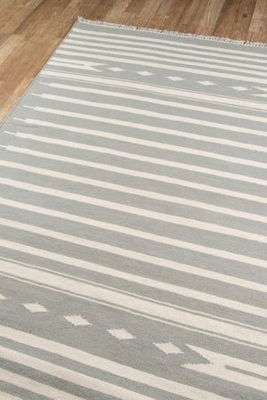 Momeni Erin Gates Thompson THO-1 Hand Woven Contemporary Geometric Indoor Area Rug Grey 9' x 12' THOMPTHO-1GRY90C0