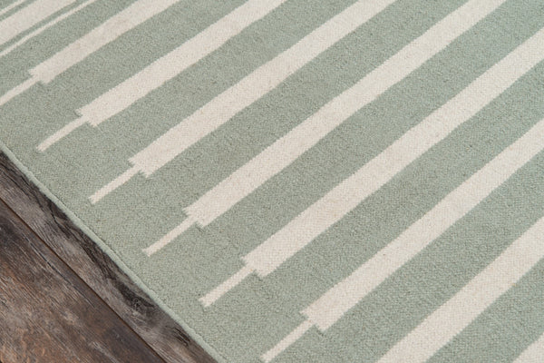 Momeni Erin Gates Thompson THO-1 Hand Woven Contemporary Geometric Indoor Area Rug Light Green 7'6" x 9'6" THOMPTHO-1LGN7696