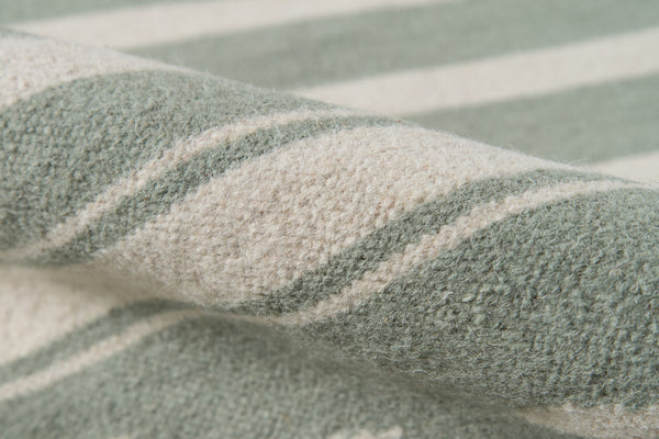 Momeni Erin Gates Thompson THO-1 Hand Woven Contemporary Geometric Indoor Area Rug Light Green 7'6" x 9'6" THOMPTHO-1LGN7696