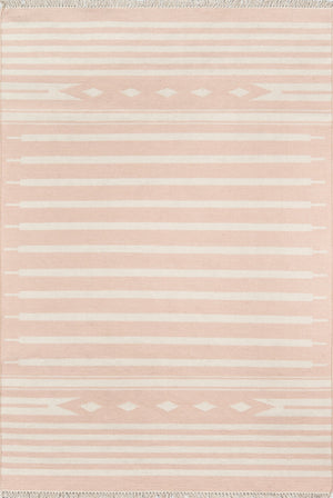 Momeni Erin Gates Thompson THO-1 Hand Woven Contemporary Geometric Indoor Area Rug Pink 7'6" x 9'6" THOMPTHO-1PNK7696
