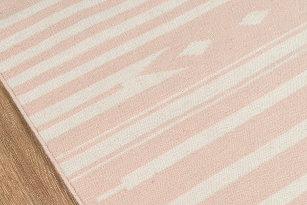 Momeni Erin Gates Thompson THO-1 Hand Woven Contemporary Geometric Indoor Area Rug Pink 7'6" x 9'6" THOMPTHO-1PNK7696