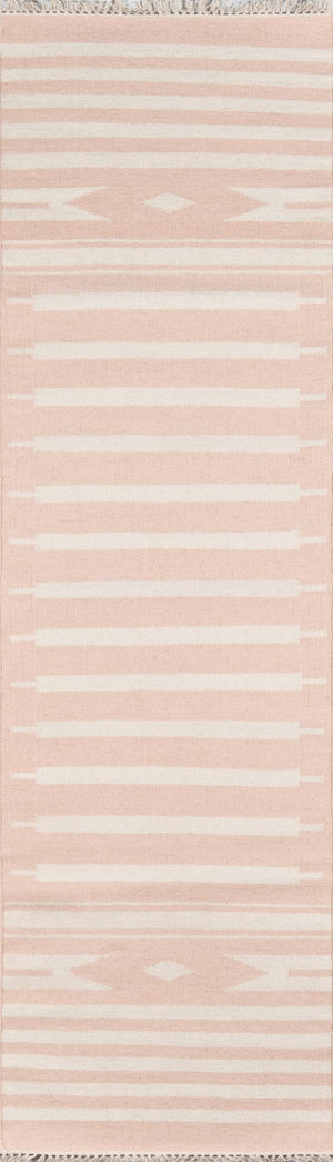 Momeni Erin Gates Thompson THO-1 Hand Woven Contemporary Geometric Indoor Area Rug Pink 7'6" x 9'6" THOMPTHO-1PNK7696
