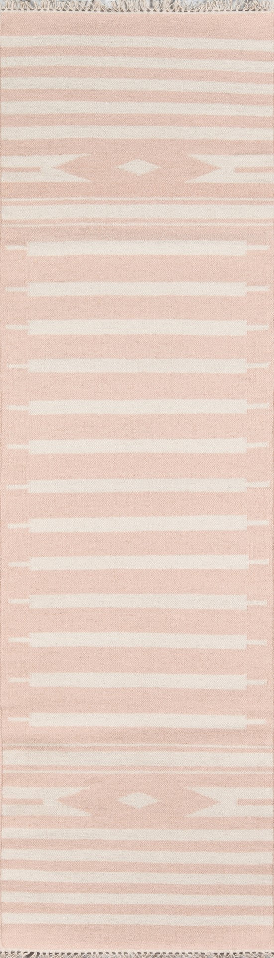 Momeni Erin Gates Thompson THO-1 Hand Woven Contemporary Geometric Indoor Area Rug Pink 7'6" x 9'6" THOMPTHO-1PNK7696