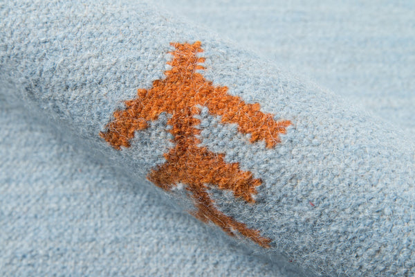 Momeni Erin Gates Thompson THO-2 Hand Woven Contemporary Animal Print Indoor Area Rug Blue 7'6" x 9'6" THOMPTHO-2BLU7696