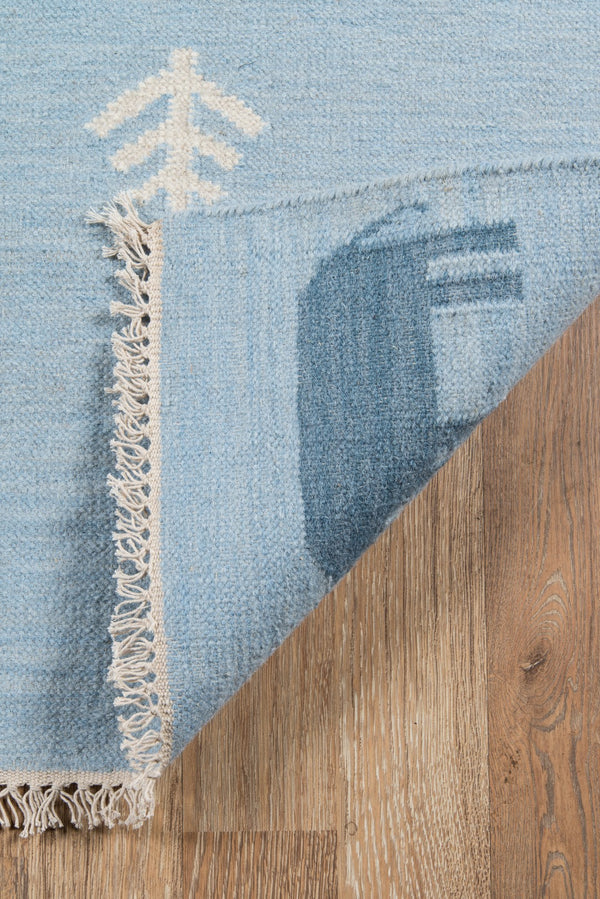 Momeni Erin Gates Thompson THO-2 Hand Woven Contemporary Animal Print Indoor Area Rug Blue 7'6" x 9'6" THOMPTHO-2BLU7696