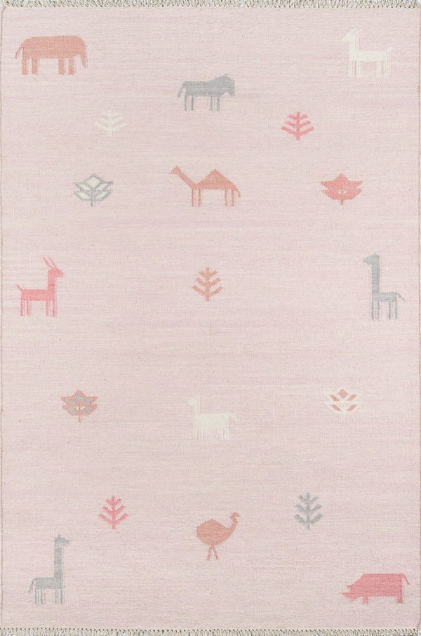 Momeni Erin Gates Thompson THO-2 Hand Woven Contemporary Animal Print Indoor Area Rug Pink 7'6" x 9'6" THOMPTHO-2PNK7696