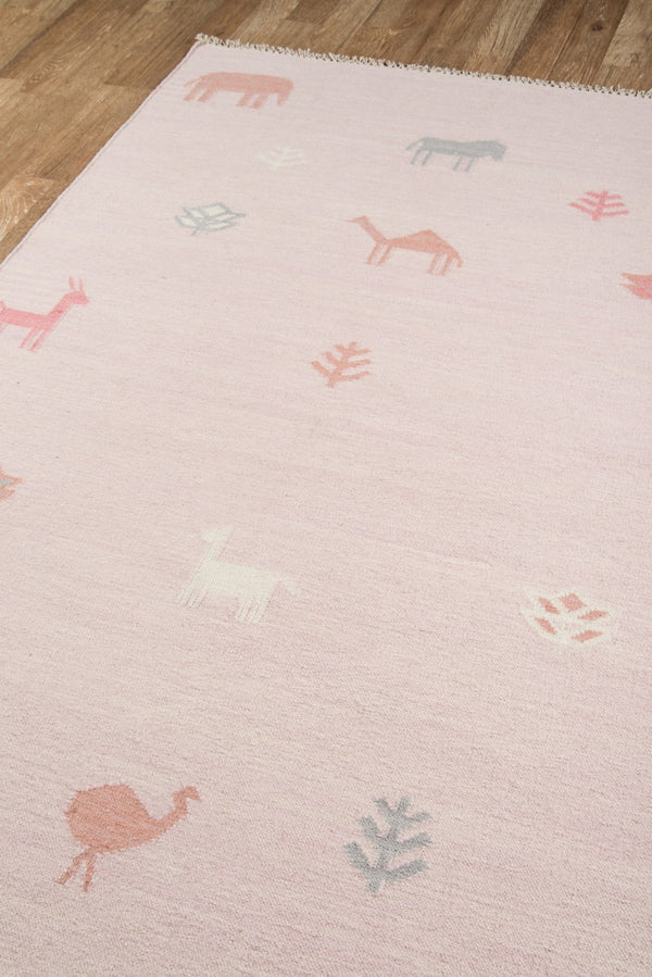 Momeni Erin Gates Thompson THO-2 Hand Woven Contemporary Animal Print Indoor Area Rug Pink 7'6" x 9'6" THOMPTHO-2PNK7696