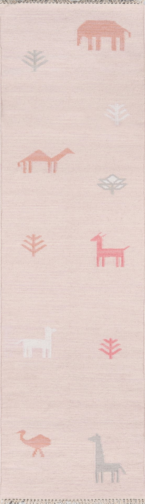Momeni Erin Gates Thompson THO-2 Hand Woven Contemporary Animal Print Indoor Area Rug Pink 7'6" x 9'6" THOMPTHO-2PNK7696