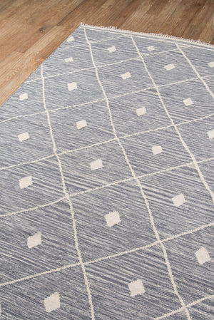 Momeni Erin Gates Thompson THO-3 Hand Woven Contemporary Geometric Indoor Area Rug Grey 9' x 12' THOMPTHO-3GRY90C0