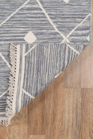 Momeni Erin Gates Thompson THO-3 Hand Woven Contemporary Geometric Indoor Area Rug Grey 9' x 12' THOMPTHO-3GRY90C0