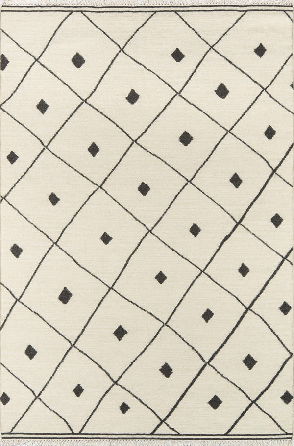 Momeni Erin Gates Thompson THO-3 Hand Woven Contemporary Geometric Indoor Area Rug Ivory 9' x 12' THOMPTHO-3IVY90C0