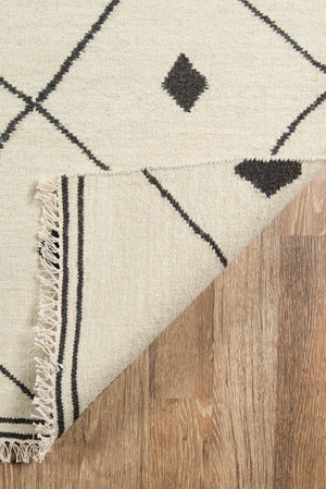 Momeni Erin Gates Thompson THO-3 Hand Woven Contemporary Geometric Indoor Area Rug Ivory 9' x 12' THOMPTHO-3IVY90C0