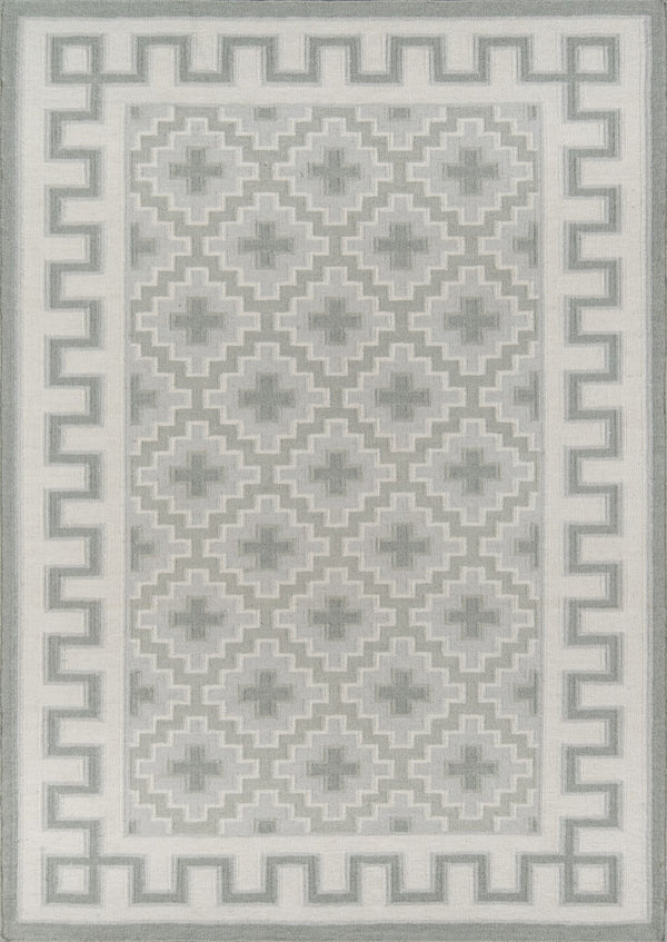 Momeni Erin Gates Thompson THO-4 Hand Woven Contemporary Geometric Indoor Area Rug Grey 9' x 12' THOMPTHO-4GRY90C0