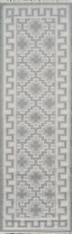Momeni Erin Gates Thompson THO-4 Hand Woven Contemporary Geometric Indoor Area Rug Grey 9' x 12' THOMPTHO-4GRY90C0