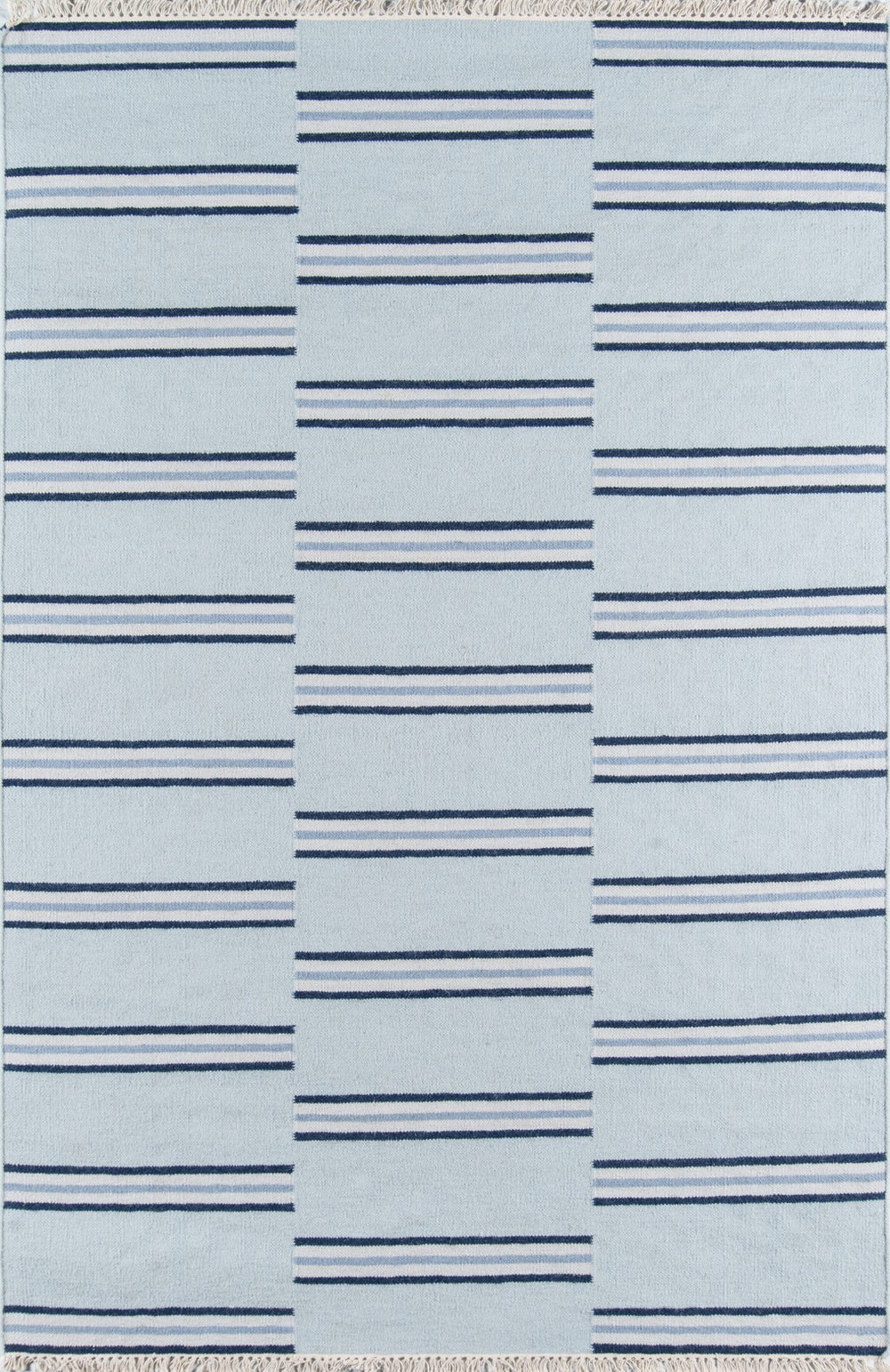 Momeni Erin Gates Thompson THO-5 Hand Woven Contemporary Geometric, Striped Indoor Area Rug Light Blue 9' x 12' THOMPTHO-5LBL90C0