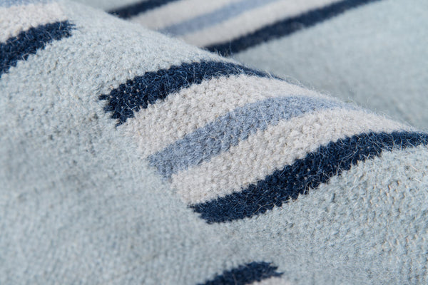 Momeni Erin Gates Thompson THO-5 Hand Woven Contemporary Geometric, Striped Indoor Area Rug Light Blue 9' x 12' THOMPTHO-5LBL90C0