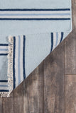 Momeni Erin Gates Thompson THO-5 Hand Woven Contemporary Geometric, Striped Indoor Area Rug Light Blue 9' x 12' THOMPTHO-5LBL90C0