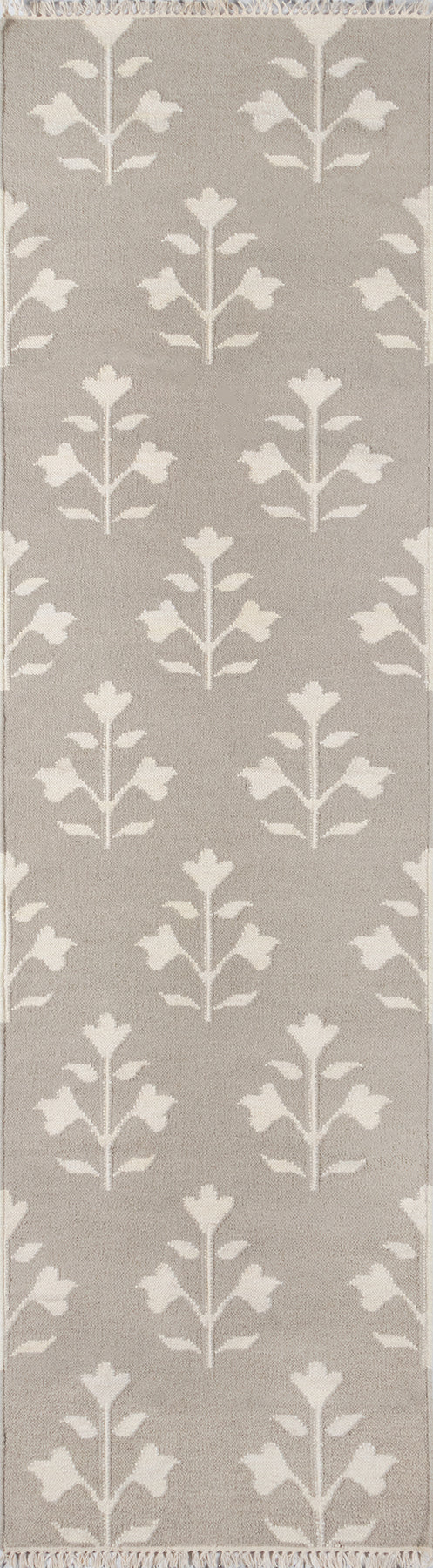 Momeni Erin Gates Thompson THO-6 Hand Woven Casual Floral Indoor Area Rug Grey 7'6" x 9'6" THOMPTHO-6GRY7696