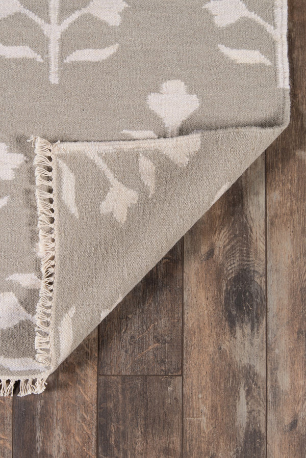 Momeni Erin Gates Thompson THO-6 Hand Woven Casual Floral Indoor Area Rug Grey 7'6" x 9'6" THOMPTHO-6GRY7696