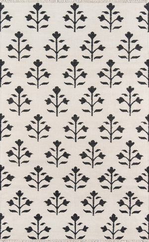 Momeni Erin Gates Thompson THO-6 Hand Woven Casual Floral Indoor Area Rug Ivory 7'6" x 9'6" THOMPTHO-6IVY7696