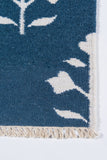 Momeni Erin Gates Thompson THO-6 Hand Woven Casual Floral Indoor Area Rug Navy 7'6" x 9'6" THOMPTHO-6NVY7696