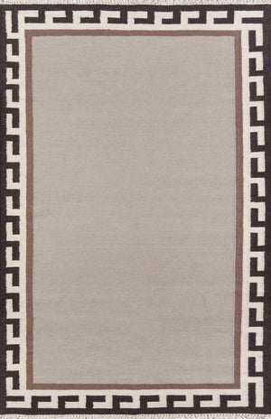 Momeni Erin Gates Thompson THO-8 Hand Woven Contemporary Border, Solid Indoor Area Rug Brown 9' x 12' THOMPTHO-8BRN90C0