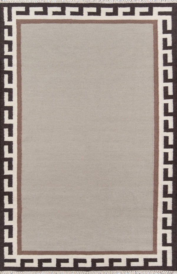 Momeni Erin Gates Thompson THO-8 Hand Woven Contemporary Border, Solid Indoor Area Rug Brown 9' x 12' THOMPTHO-8BRN90C0