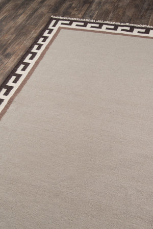 Momeni Erin Gates Thompson THO-8 Hand Woven Contemporary Border, Solid Indoor Area Rug Brown 9' x 12' THOMPTHO-8BRN90C0