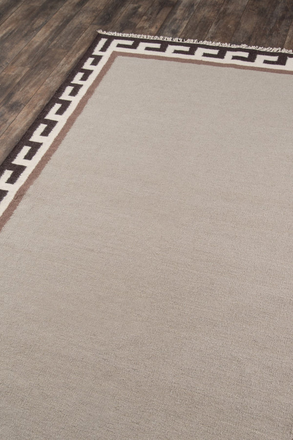 Momeni Erin Gates Thompson THO-8 Hand Woven Contemporary Border, Solid Indoor Area Rug Brown 9' x 12' THOMPTHO-8BRN90C0