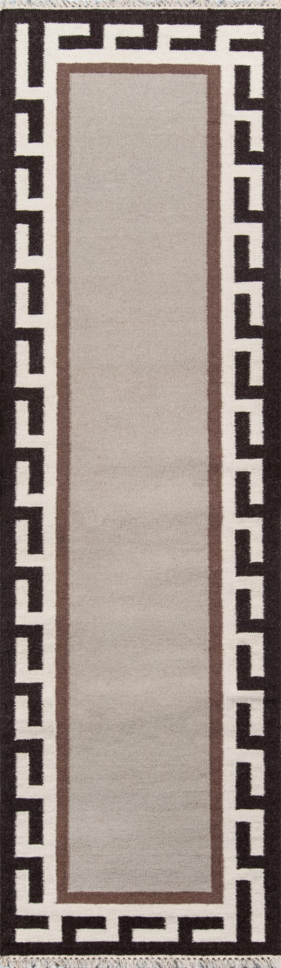 Momeni Erin Gates Thompson THO-8 Hand Woven Contemporary Border, Solid Indoor Area Rug Brown 9' x 12' THOMPTHO-8BRN90C0