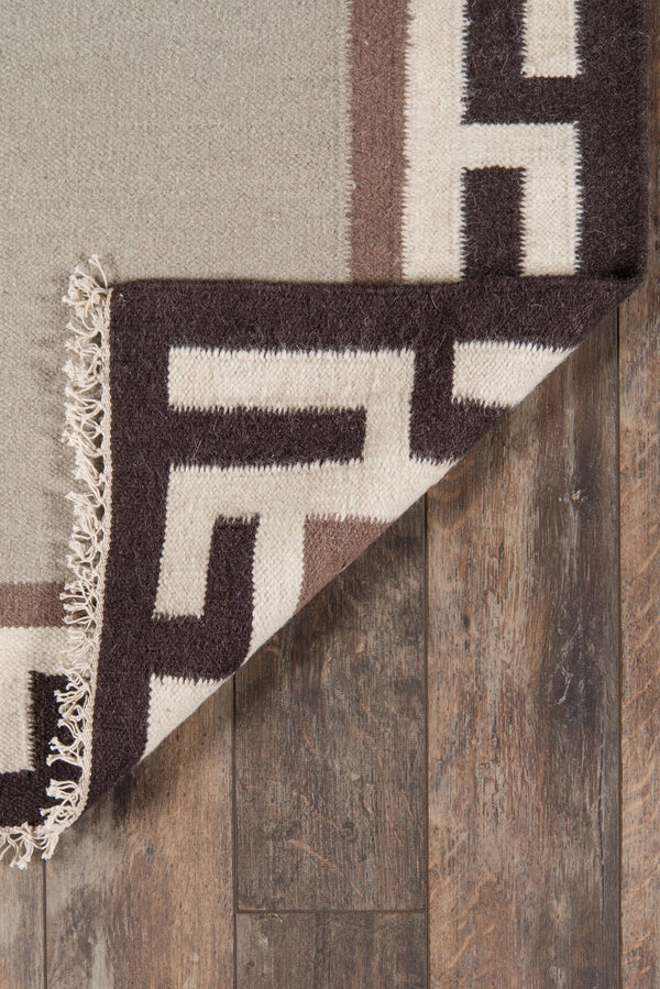 Momeni Erin Gates Thompson THO-8 Hand Woven Contemporary Border, Solid Indoor Area Rug Brown 9' x 12' THOMPTHO-8BRN90C0