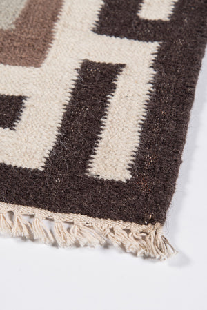 Momeni Erin Gates Thompson THO-8 Hand Woven Contemporary Border, Solid Indoor Area Rug Brown 9' x 12' THOMPTHO-8BRN90C0