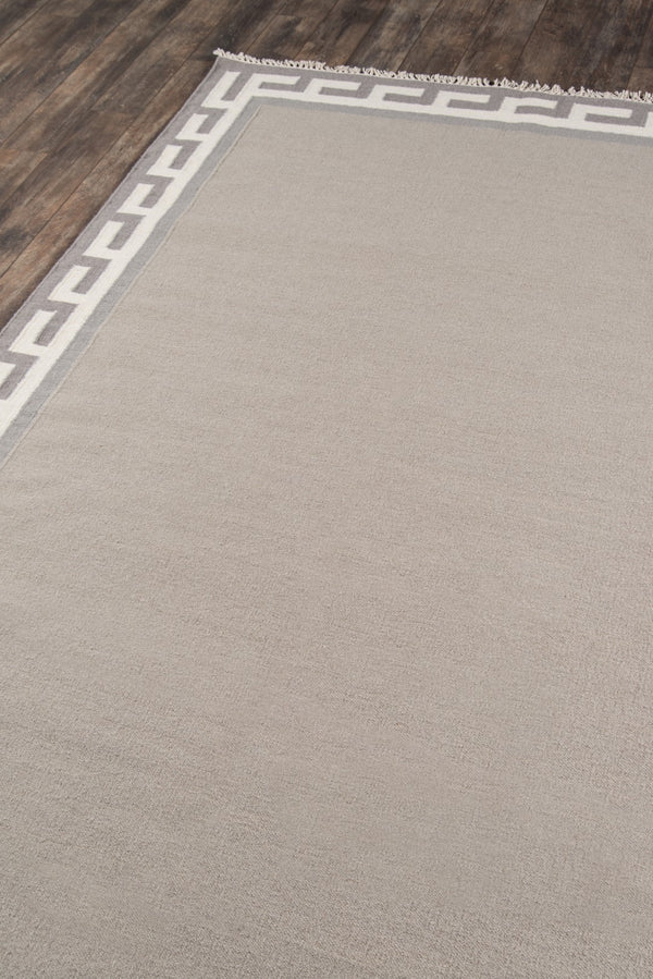 Momeni Erin Gates Thompson THO-8 Hand Woven Contemporary Border, Solid Indoor Area Rug Grey 9' x 12' THOMPTHO-8GRY90C0