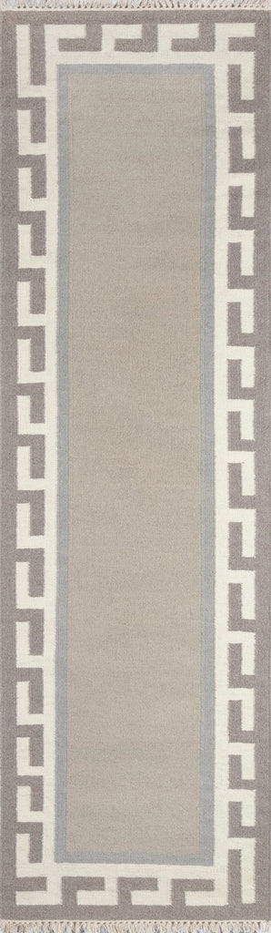 Momeni Erin Gates Thompson THO-8 Hand Woven Contemporary Border, Solid Indoor Area Rug Grey 9' x 12' THOMPTHO-8GRY90C0