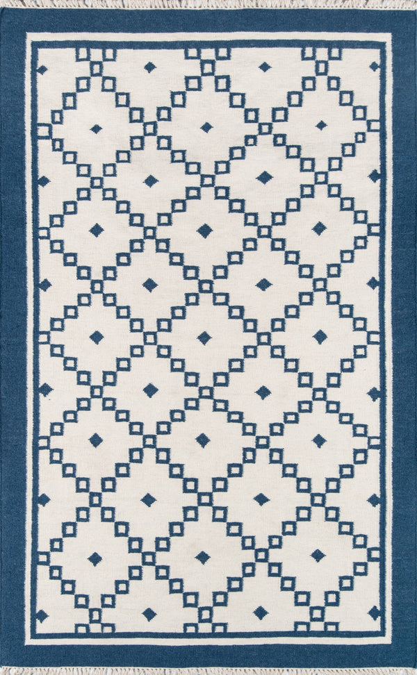 Momeni Erin Gates Thompson THO-9 Hand Woven Contemporary Geometric Indoor Area Rug Navy 9' x 12' THOMPTHO-9NVY90C0