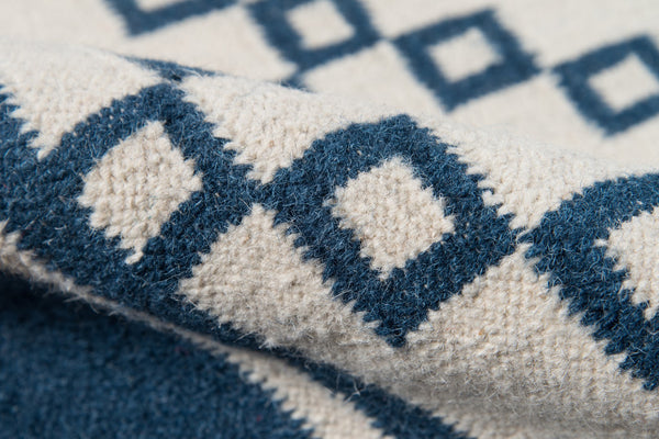 Momeni Erin Gates Thompson THO-9 Hand Woven Contemporary Geometric Indoor Area Rug Navy 9' x 12' THOMPTHO-9NVY90C0