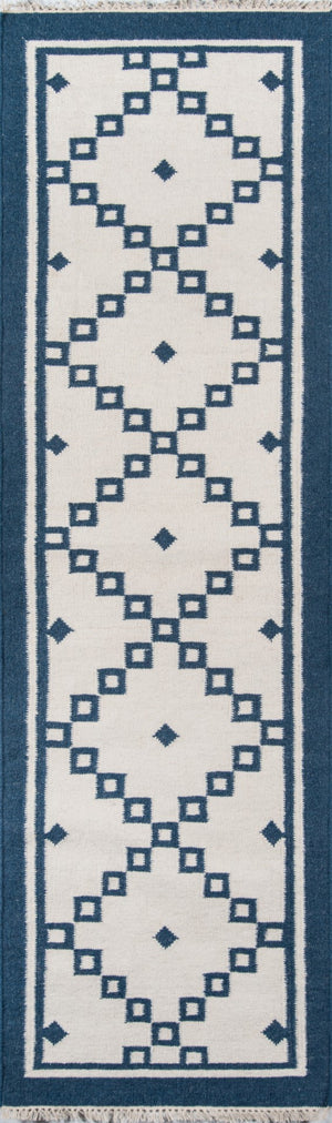 Momeni Erin Gates Thompson THO-9 Hand Woven Contemporary Geometric Indoor Area Rug Navy 9' x 12' THOMPTHO-9NVY90C0
