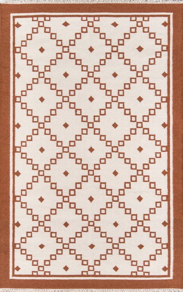 Momeni Erin Gates Thompson THO-9 Hand Woven Contemporary Geometric Indoor Area Rug Rust 7'6" x 9'6" THOMPTHO-9RST7696