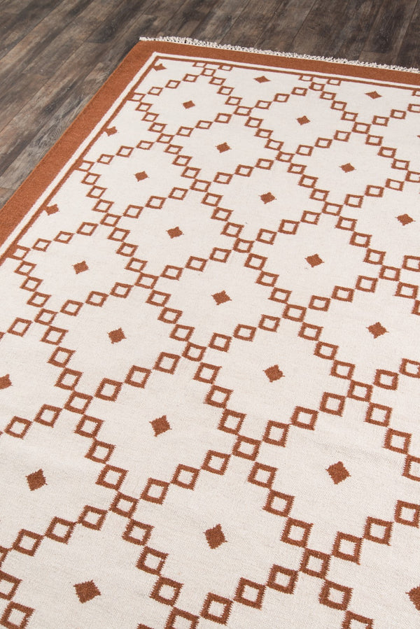 Momeni Erin Gates Thompson THO-9 Hand Woven Contemporary Geometric Indoor Area Rug Rust 7'6" x 9'6" THOMPTHO-9RST7696