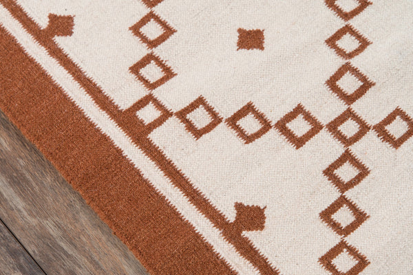 Momeni Erin Gates Thompson THO-9 Hand Woven Contemporary Geometric Indoor Area Rug Rust 7'6" x 9'6" THOMPTHO-9RST7696