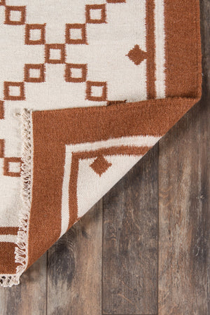 Momeni Erin Gates Thompson THO-9 Hand Woven Contemporary Geometric Indoor Area Rug Rust 7'6" x 9'6" THOMPTHO-9RST7696