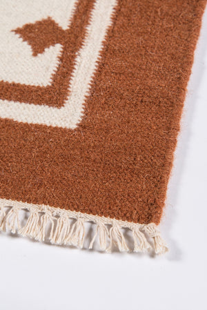 Momeni Erin Gates Thompson THO-9 Hand Woven Contemporary Geometric Indoor Area Rug Rust 7'6" x 9'6" THOMPTHO-9RST7696