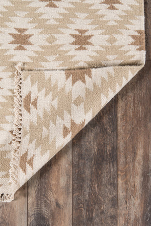 Momeni Erin Gates Thompson THO10 Hand Woven Contemporary Geometric Indoor Area Rug Beige 9' x 12' THOMPTHO10BGE90C0