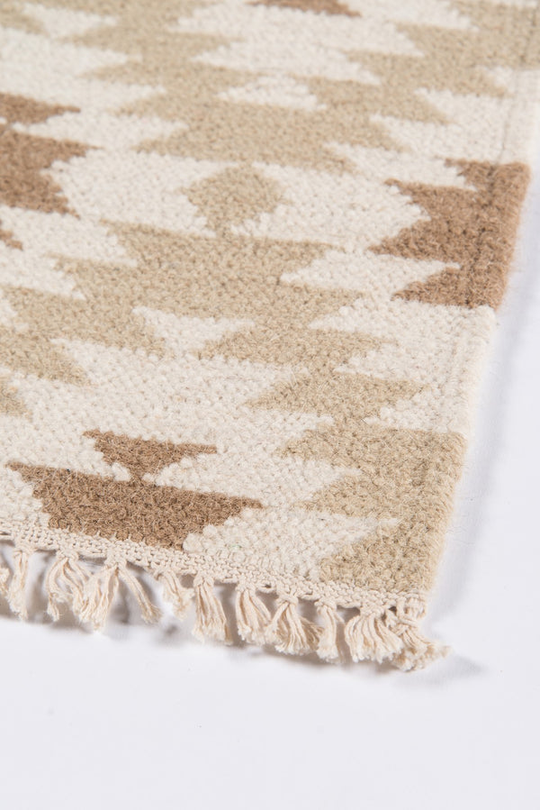 Momeni Erin Gates Thompson THO10 Hand Woven Contemporary Geometric Indoor Area Rug Beige 9' x 12' THOMPTHO10BGE90C0