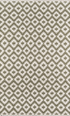 Momeni Erin Gates Thompson THO10 Hand Woven Contemporary Geometric Indoor Area Rug Green 9' x 12' THOMPTHO10GRN90C0