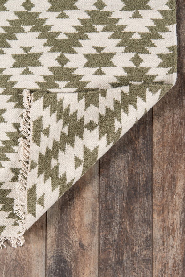 Momeni Erin Gates Thompson THO10 Hand Woven Contemporary Geometric Indoor Area Rug Green 9' x 12' THOMPTHO10GRN90C0